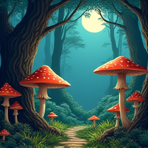 Mushroom Monsters in the Wood