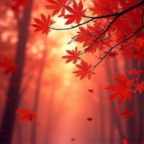 Red autumn leaves 