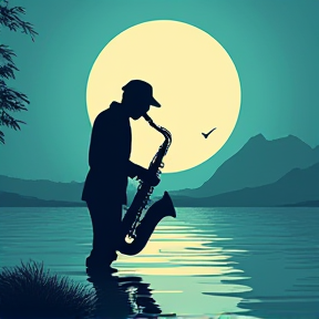 Saxophone am Wasser