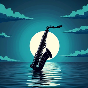 Saxophone am Wasser