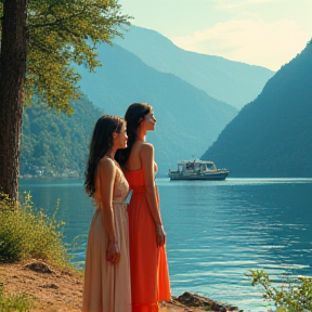 Gemma and Maggie at Lake Como