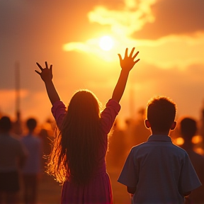 Sing with kids voice as Kids praising LORD JESUS with joy