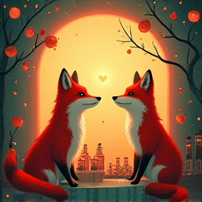 Foxes in the Moonlight