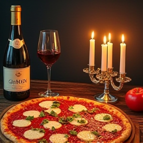 Pizza-Bagels and Wine