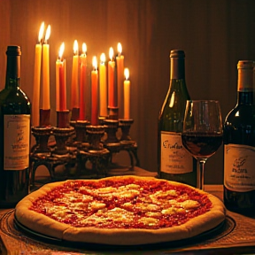 Pizza-Bagels and Wine