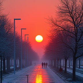 Berlin'de Aralık Günbatımı