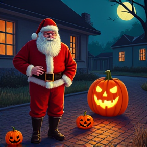 Pumpkin Man and RizzSanta