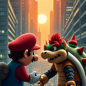 Mario, bowser rap battle