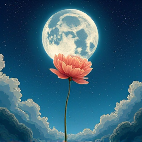 "like a flower on the moon"