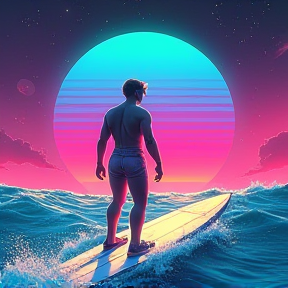 The Vaporwave Surfer