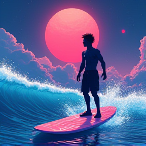 The Vaporwave Surfer