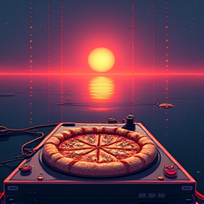 The pizza and the soundboard