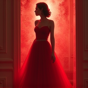 lady's red dress