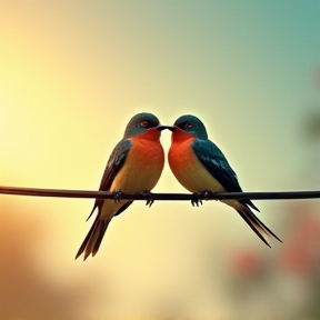 Love Birds on a Wire