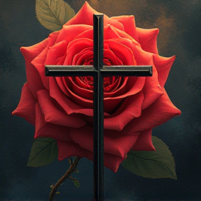 Ein Kreuz und eine Rose 