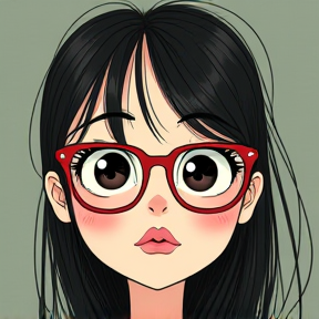 Silly Girl with Glasses