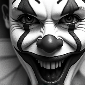 Clown in Black and White