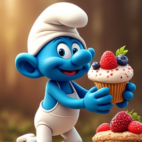 Triple Berry Smurf Cake