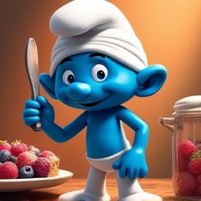 The Triple Berry Smurf Cake