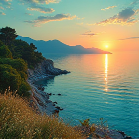 Wenn bei Gradac die Sonne im Meer versinkt