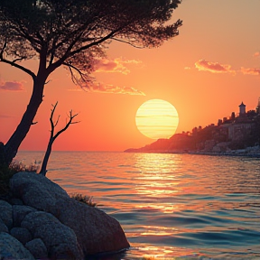 Wenn bei Gradac die Sonne im Meer versinkt