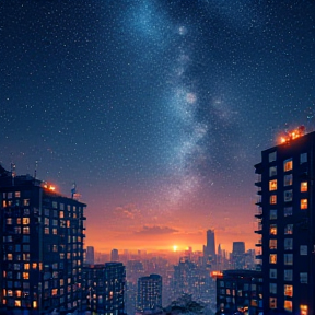 City Dreams in Starlit Skies