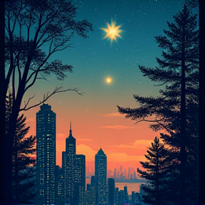 City Dreams in Starlit Skies