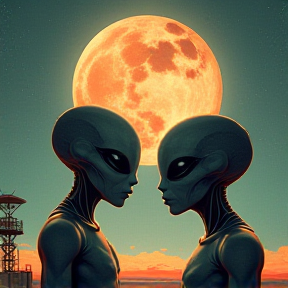 Meeting of aliens and humans.