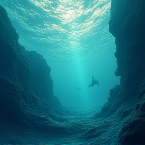 plunge into the ocean floor