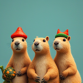 Les trois amis capybara