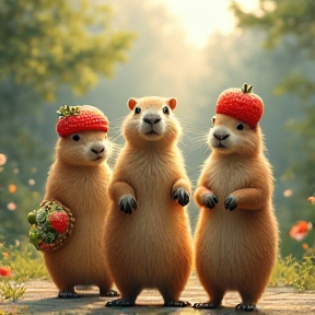 Les trois amis capybara