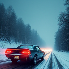 Fast Ride on Snowy Pines