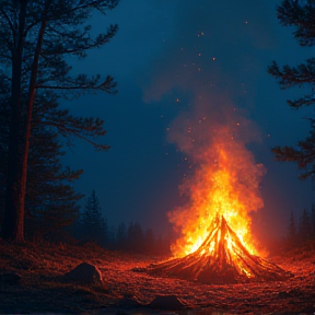 Bright Night Campfire