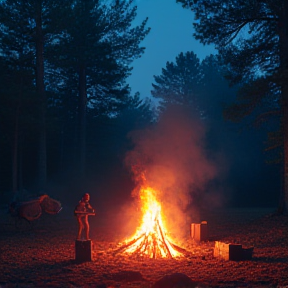 Bright Night Campfire