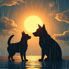 Hund und Katze, Sonne und Regen