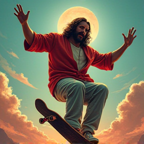 Jesus en Patineta