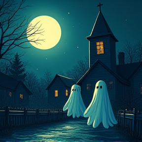 Ghostly Pranks in the Moonlight