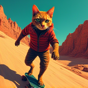 Cat Skateboarding Extravaganza