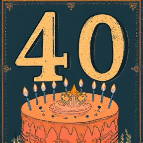 40 candles on her cake