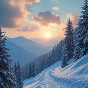 Schneebedeckter Erlenberg