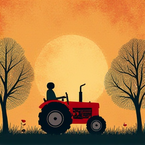 small red tractor