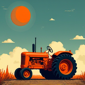 small orange tractor