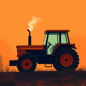 small orange tractor