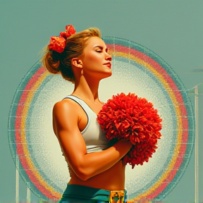 Frida at the cheerleading