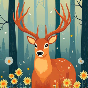 Daisies and whitetail