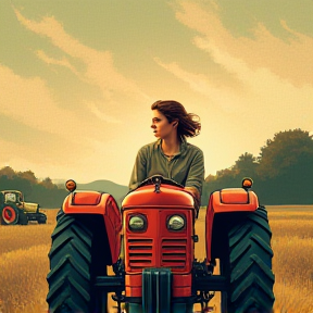 Beth on the Tractor