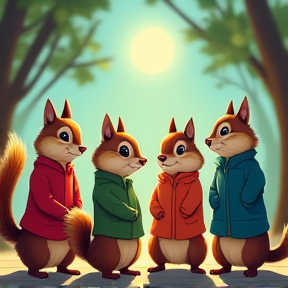 A chipmunk parade