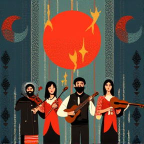   davul,     flüt   ,   saz,   orkestra,  türkü,   marş,  keman, 