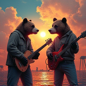 Two Bears Brickin' Hard