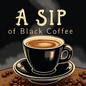 A sip of black coffee